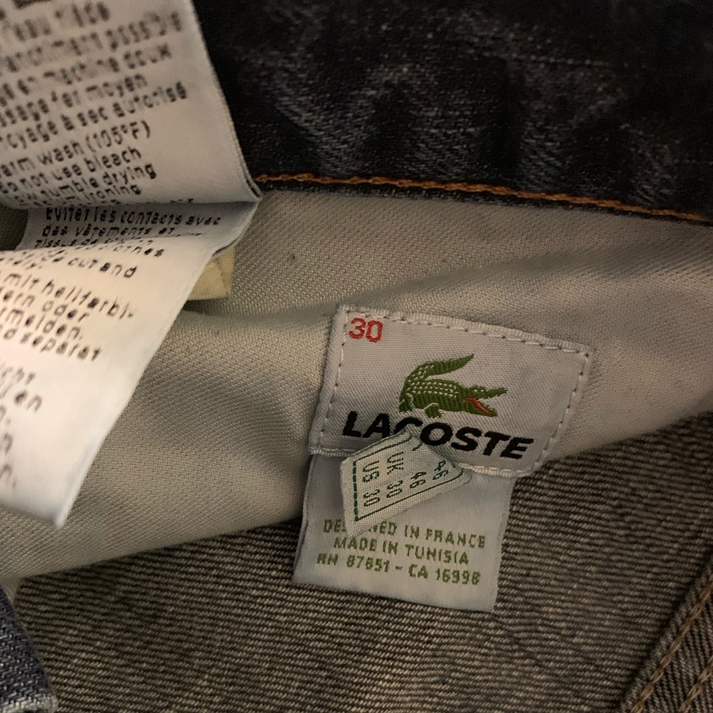Size 30 lacoste jeans for men.